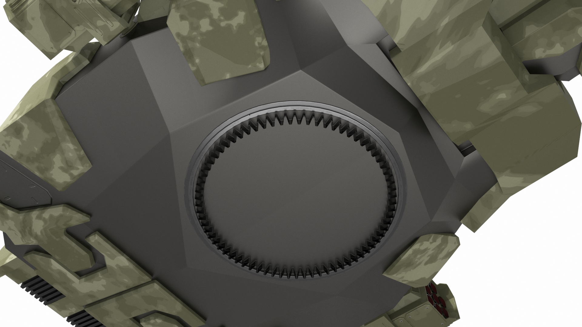 3D Futuristic Turret Green model