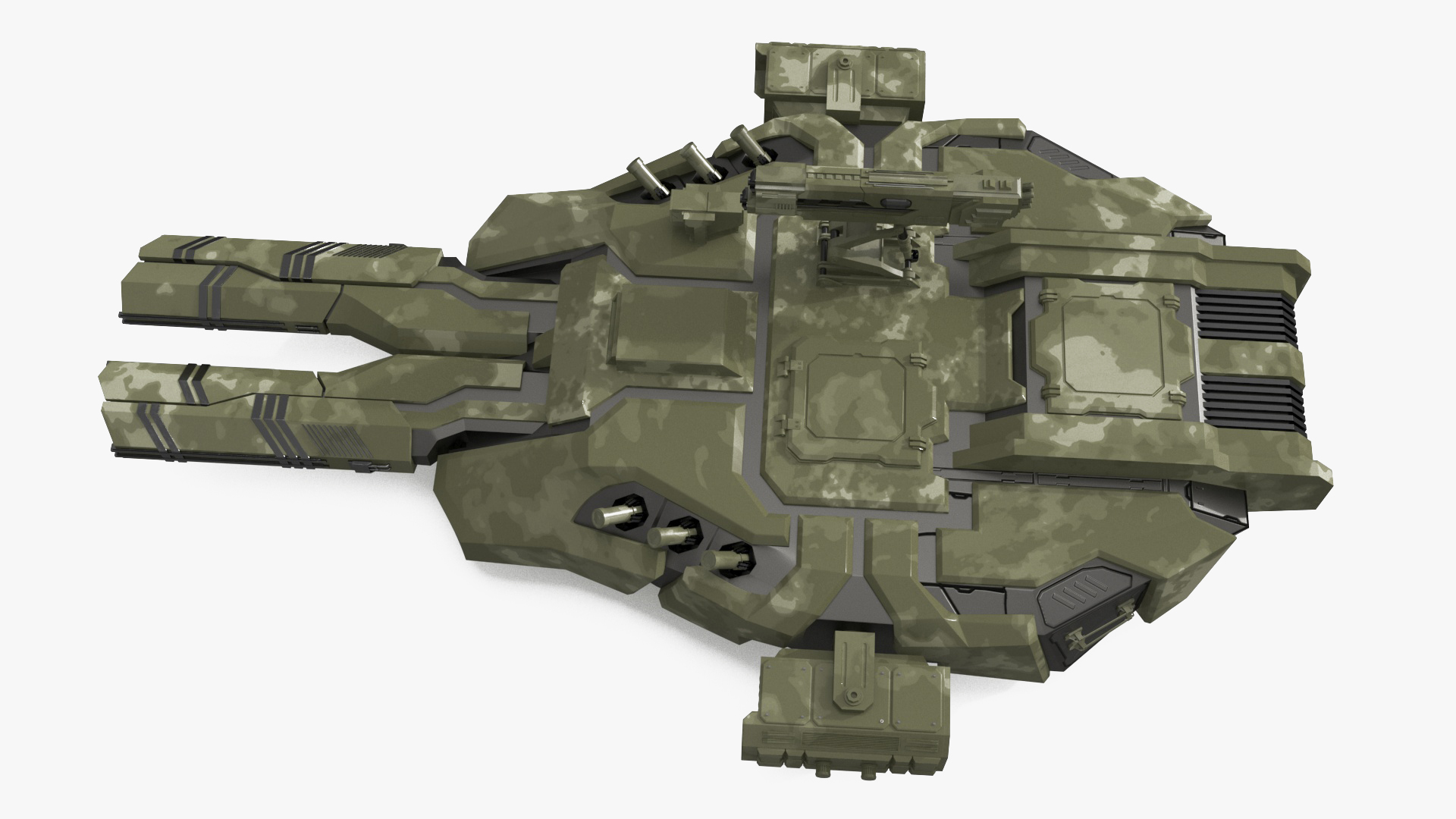3D Futuristic Turret Green model