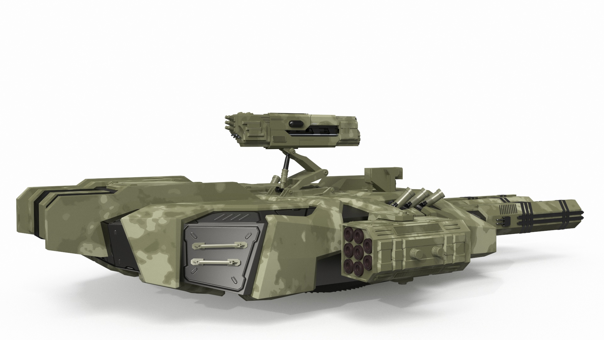 3D Futuristic Turret Green model