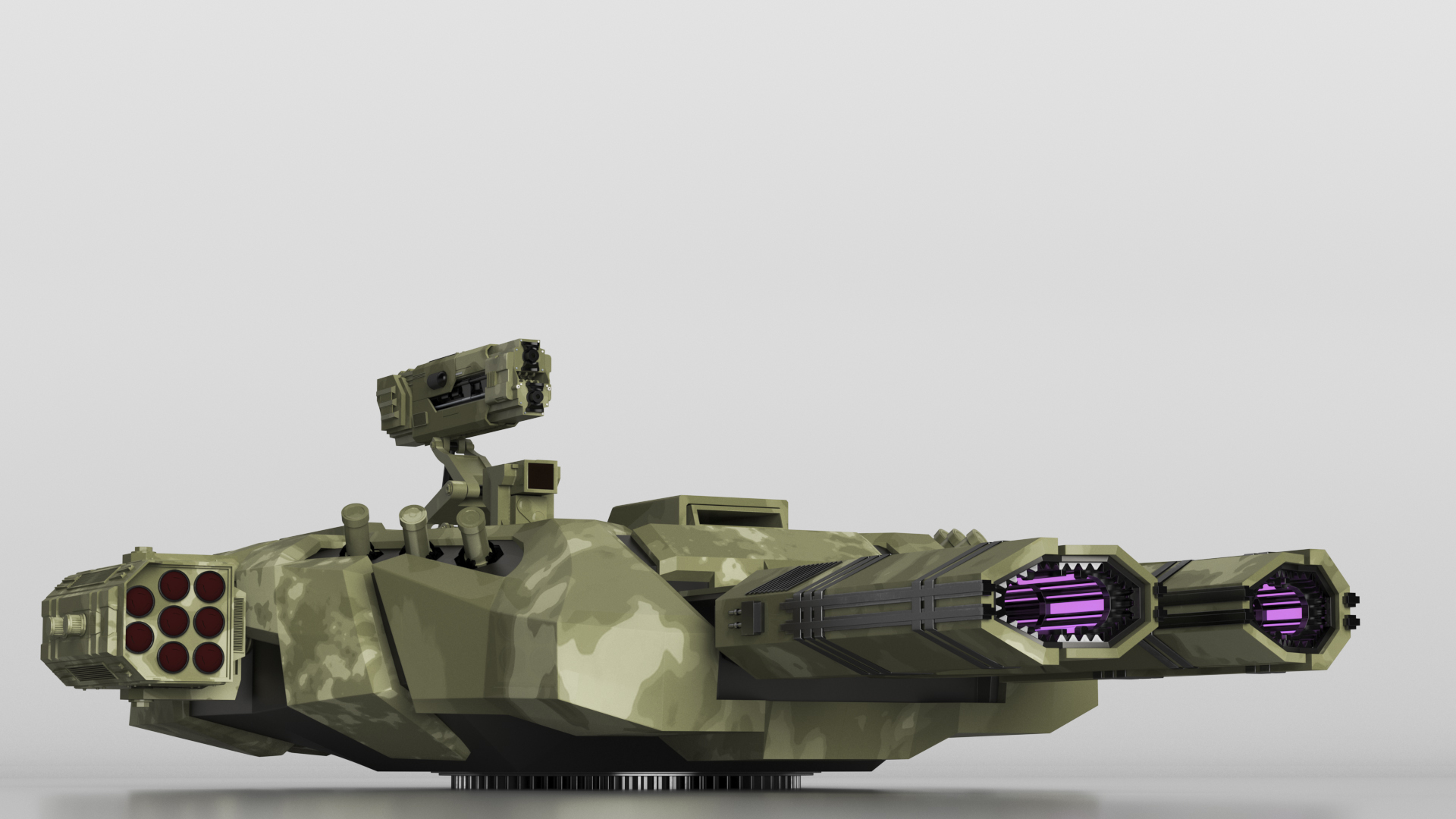 3D Futuristic Turret Green model