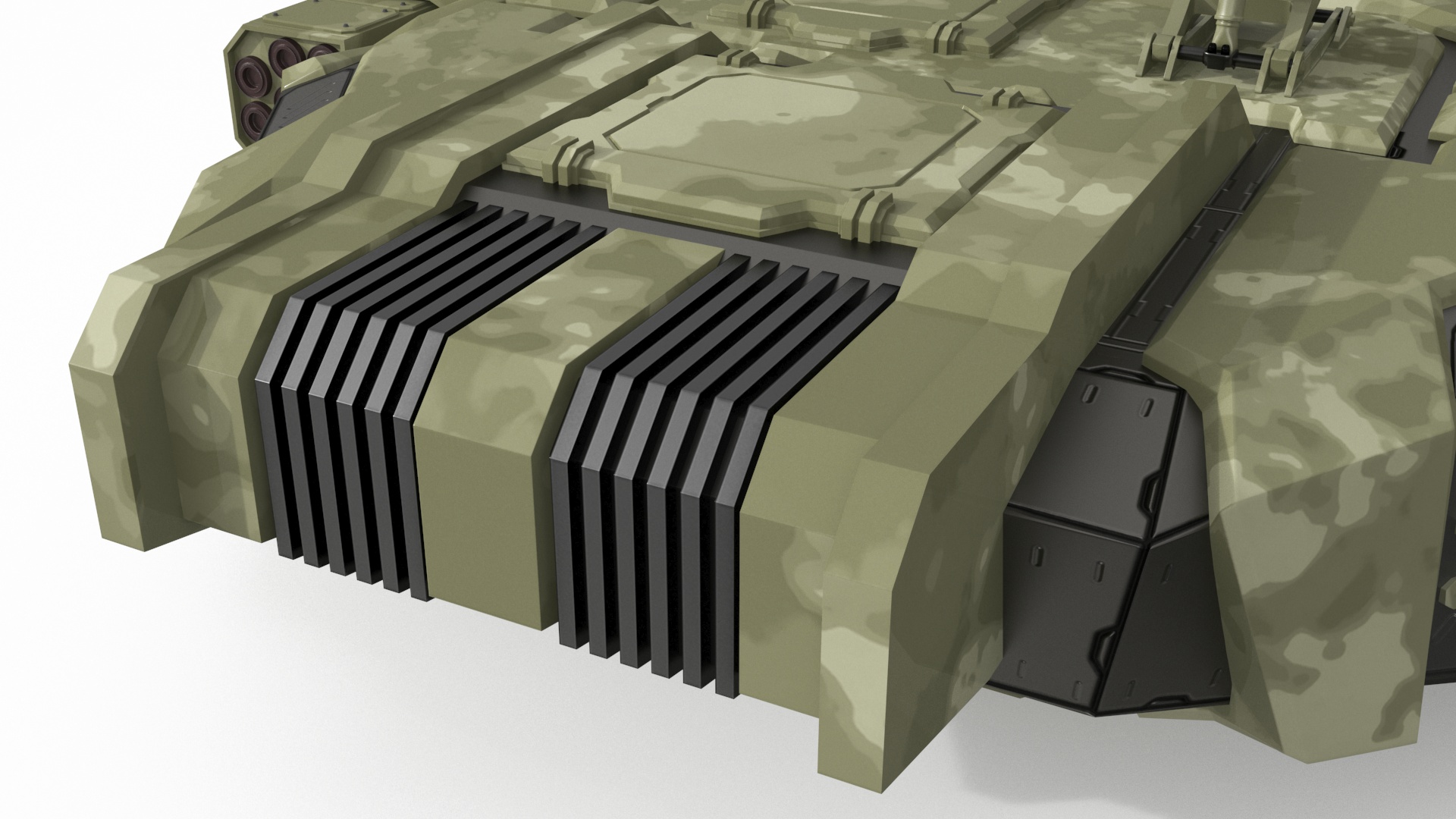 3D Futuristic Turret Green model