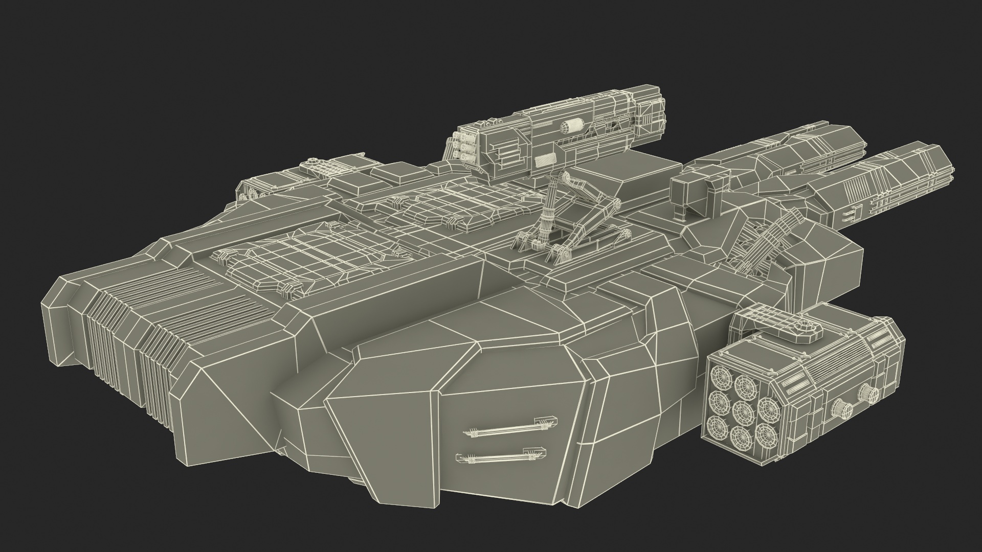 3D Futuristic Turret Green model