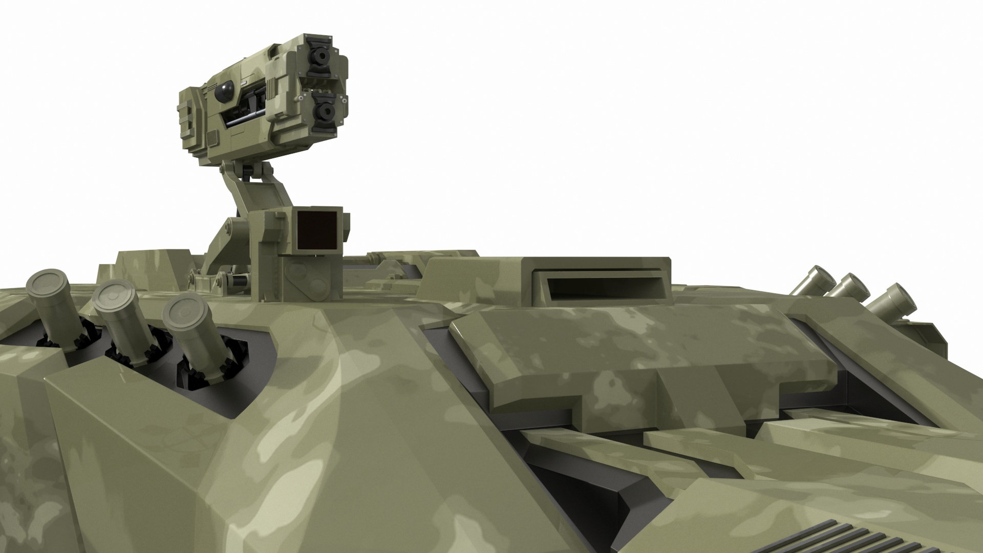 3D Futuristic Turret Green model