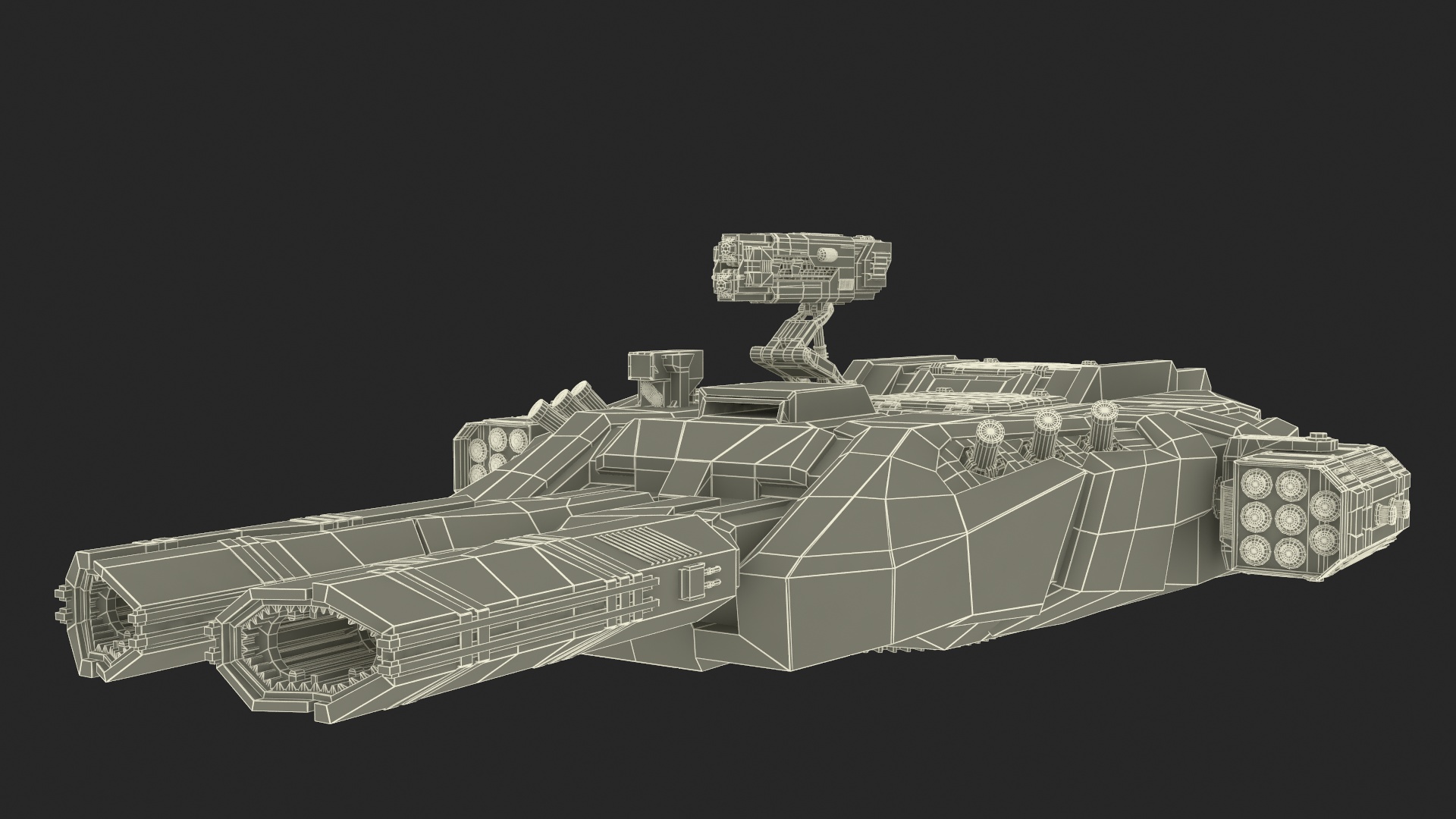 3D Futuristic Turret Green model