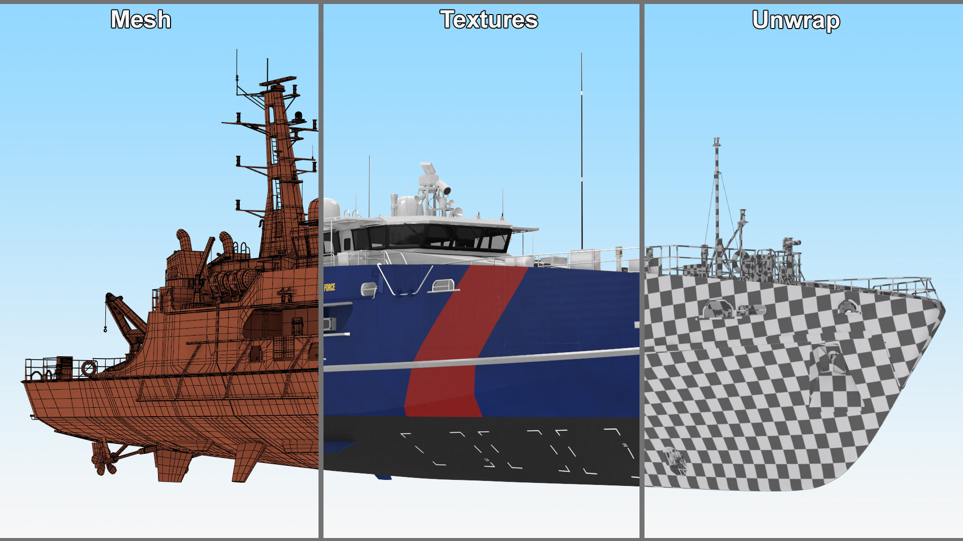 3D model Patrol Vessel ABFC Cape Byron Rigged for Maya