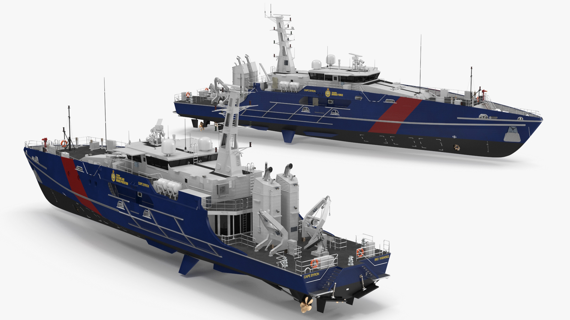 3D model Patrol Vessel ABFC Cape Byron Rigged for Maya