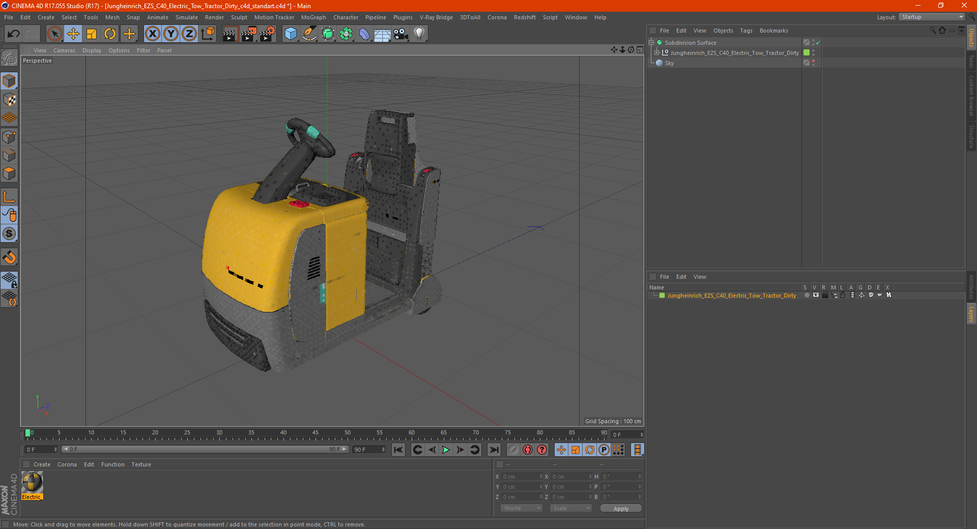 Jungheinrich EZS C40 Electric Tow Tractor Dirty 3D