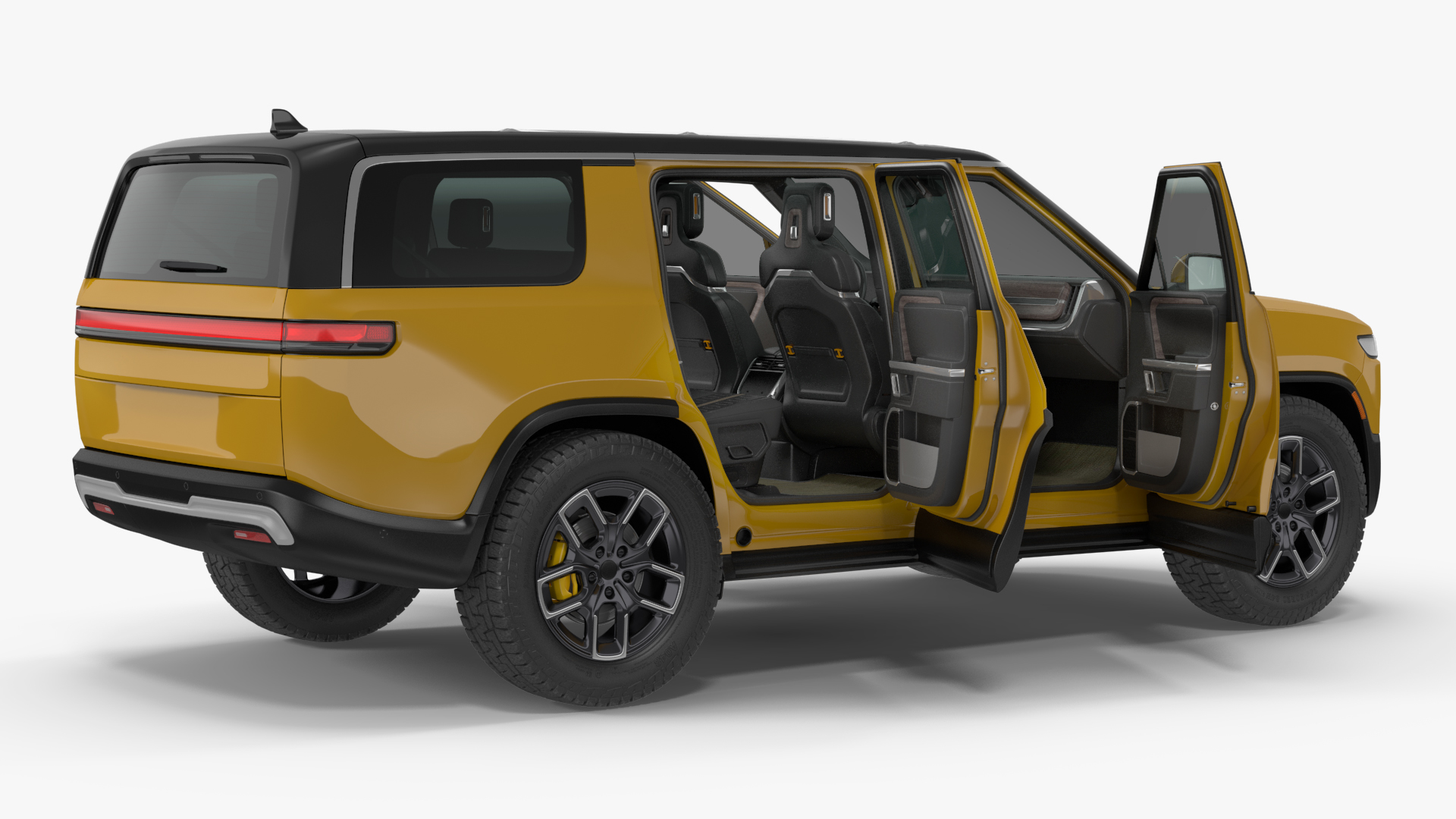 3D Luxury Electric SUV Yellow