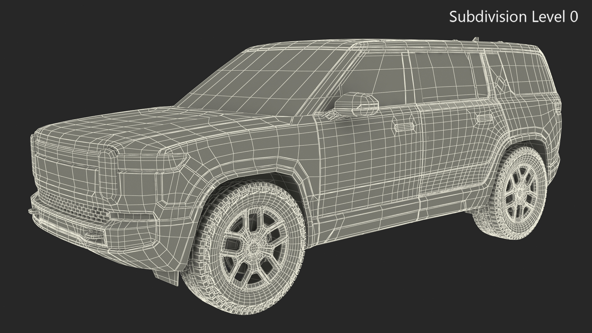 3D Luxury Electric SUV Yellow