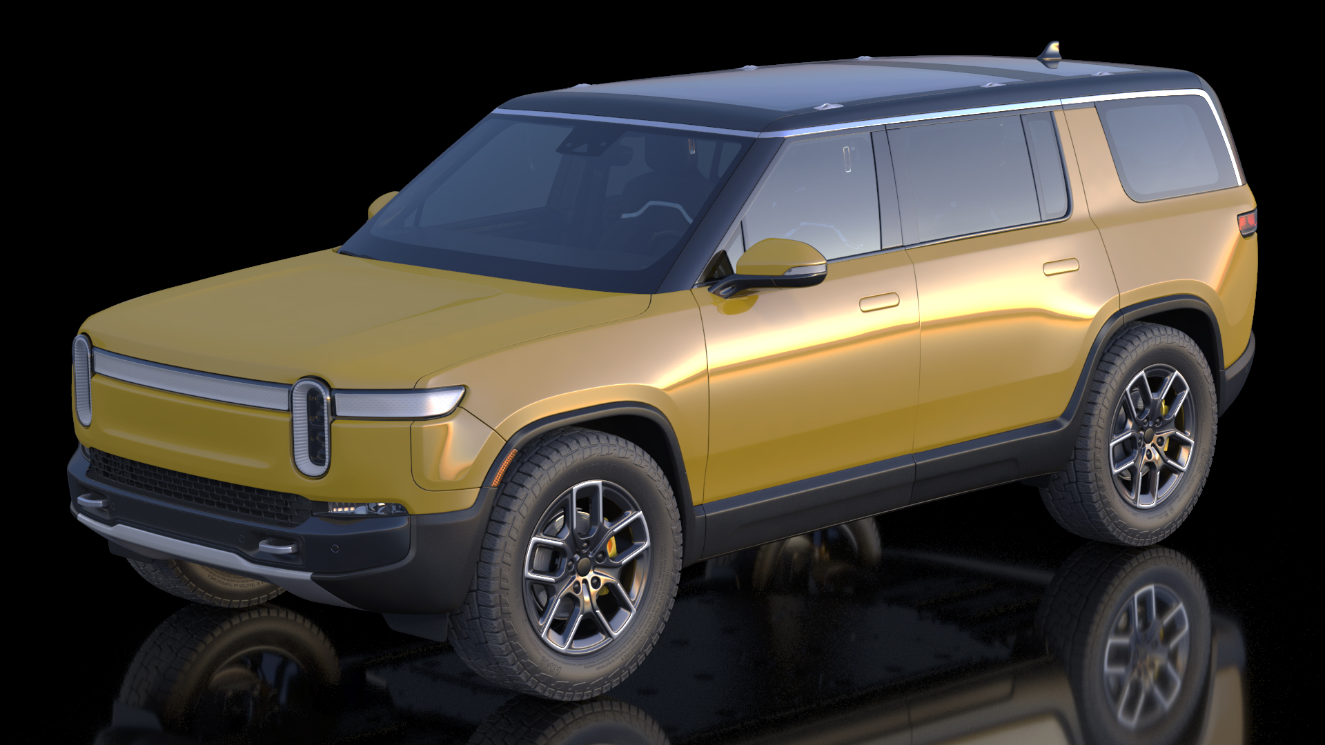 3D Luxury Electric SUV Yellow