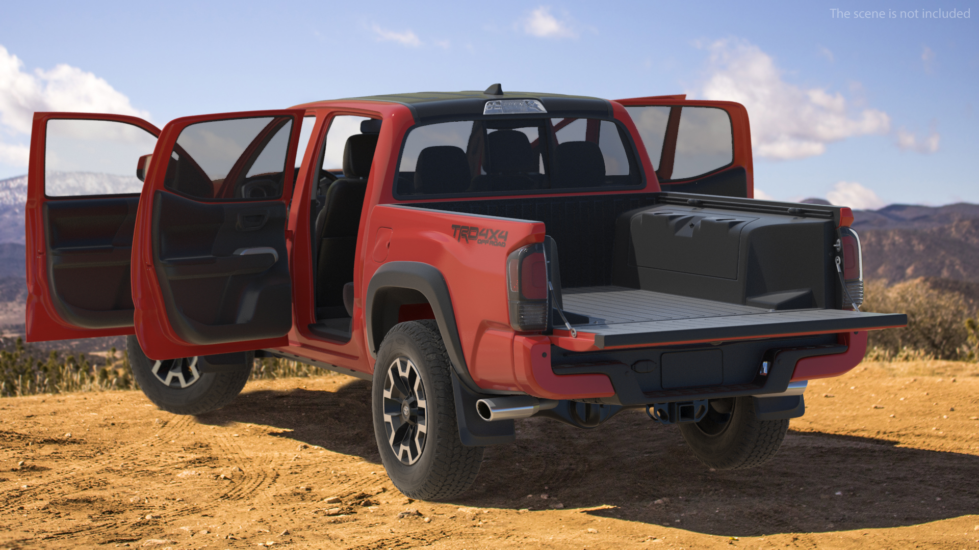 3D Toyota Tacoma TRD Off Road Red Metallic 2021 Rigged