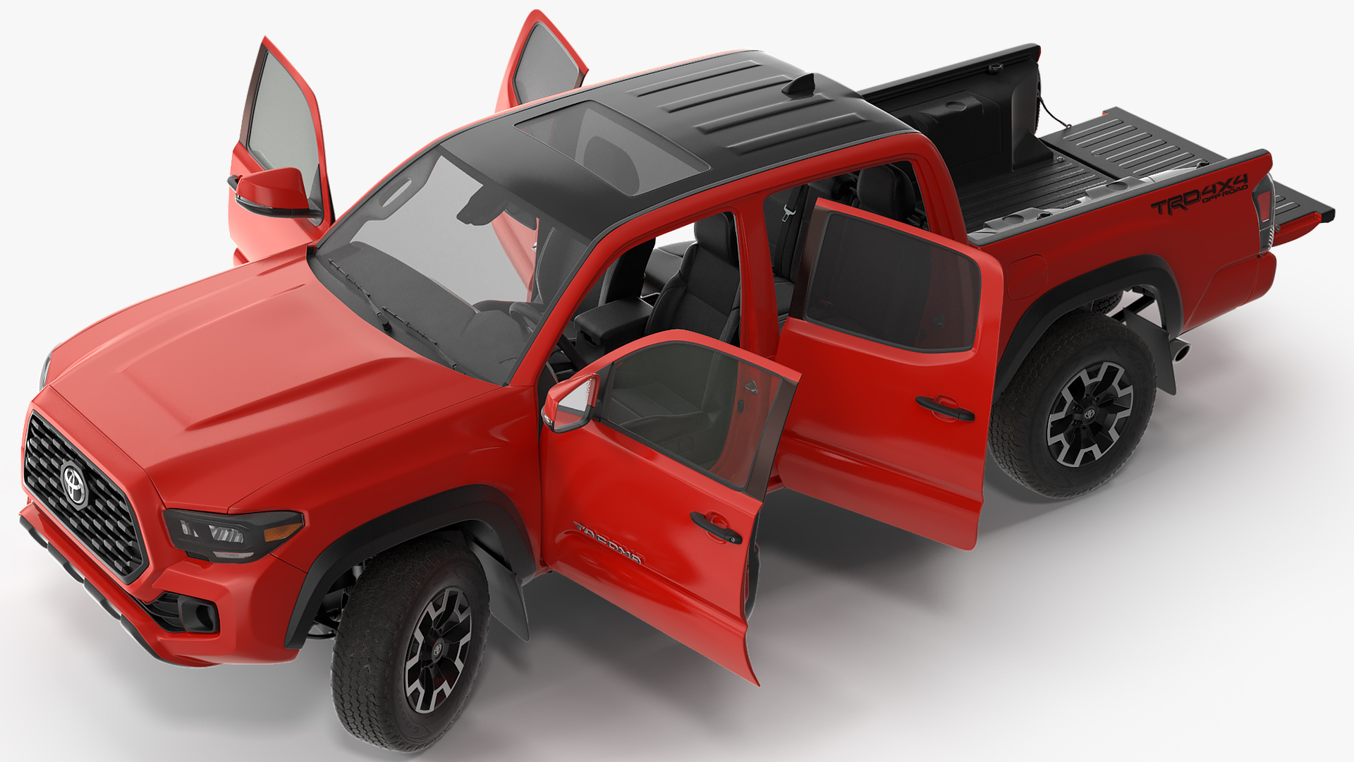 3D Toyota Tacoma TRD Off Road Red Metallic 2021 Rigged