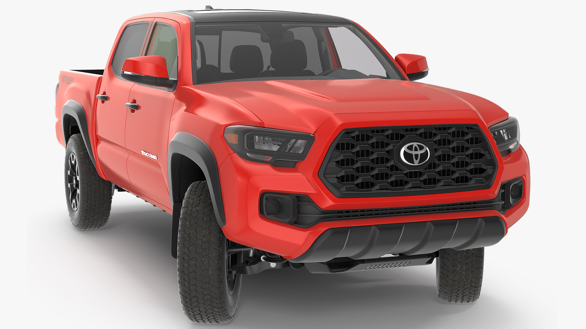 3D Toyota Tacoma TRD Off Road Red Metallic 2021 Rigged