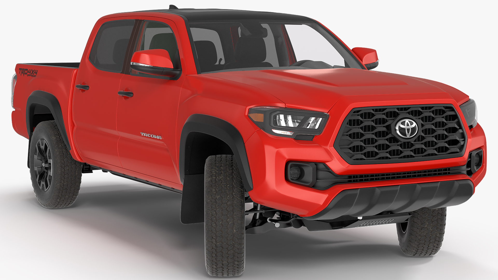 3D Toyota Tacoma TRD Off Road Red Metallic 2021 Rigged