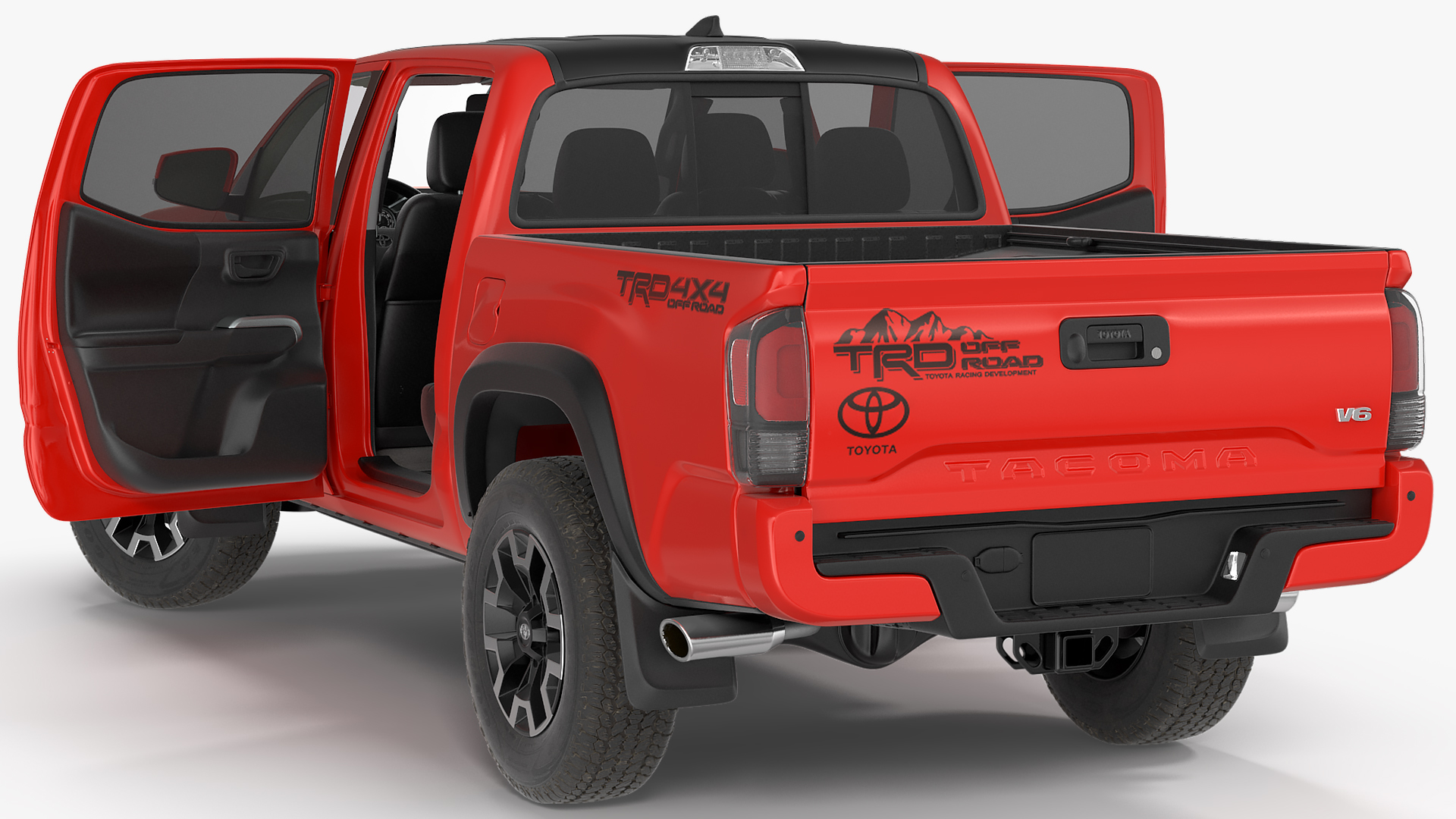 3D Toyota Tacoma TRD Off Road Red Metallic 2021 Rigged