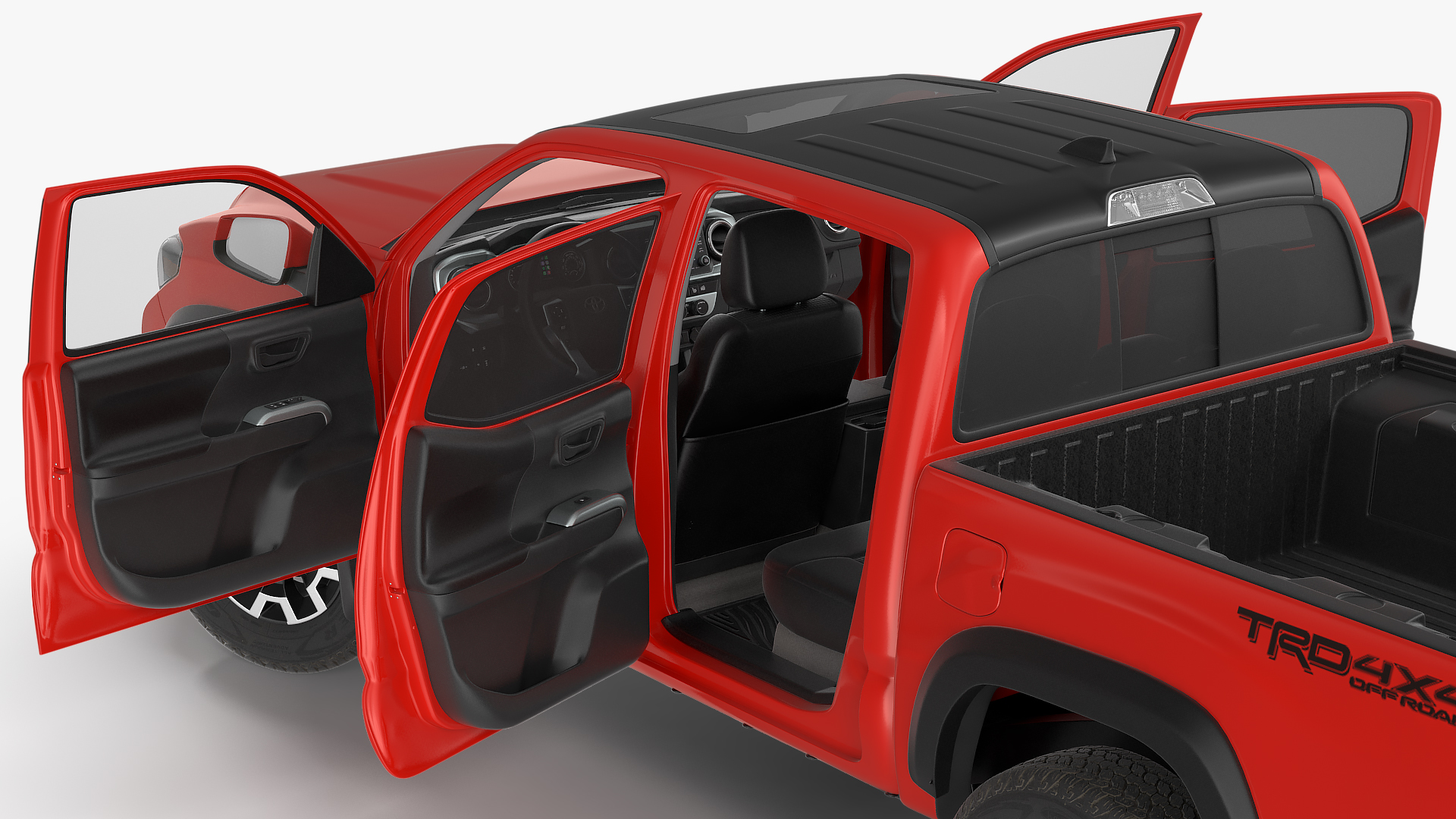 3D Toyota Tacoma TRD Off Road Red Metallic 2021 Rigged