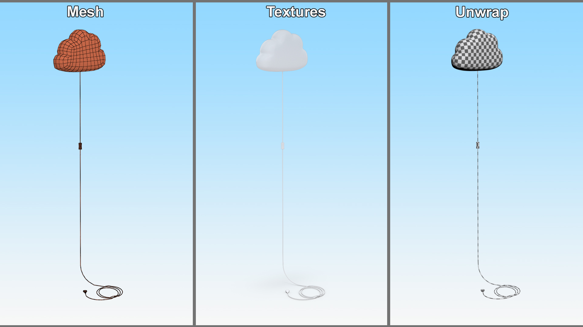 Wall Lamp for Children IKEA UPPLYST Cloud White 3D