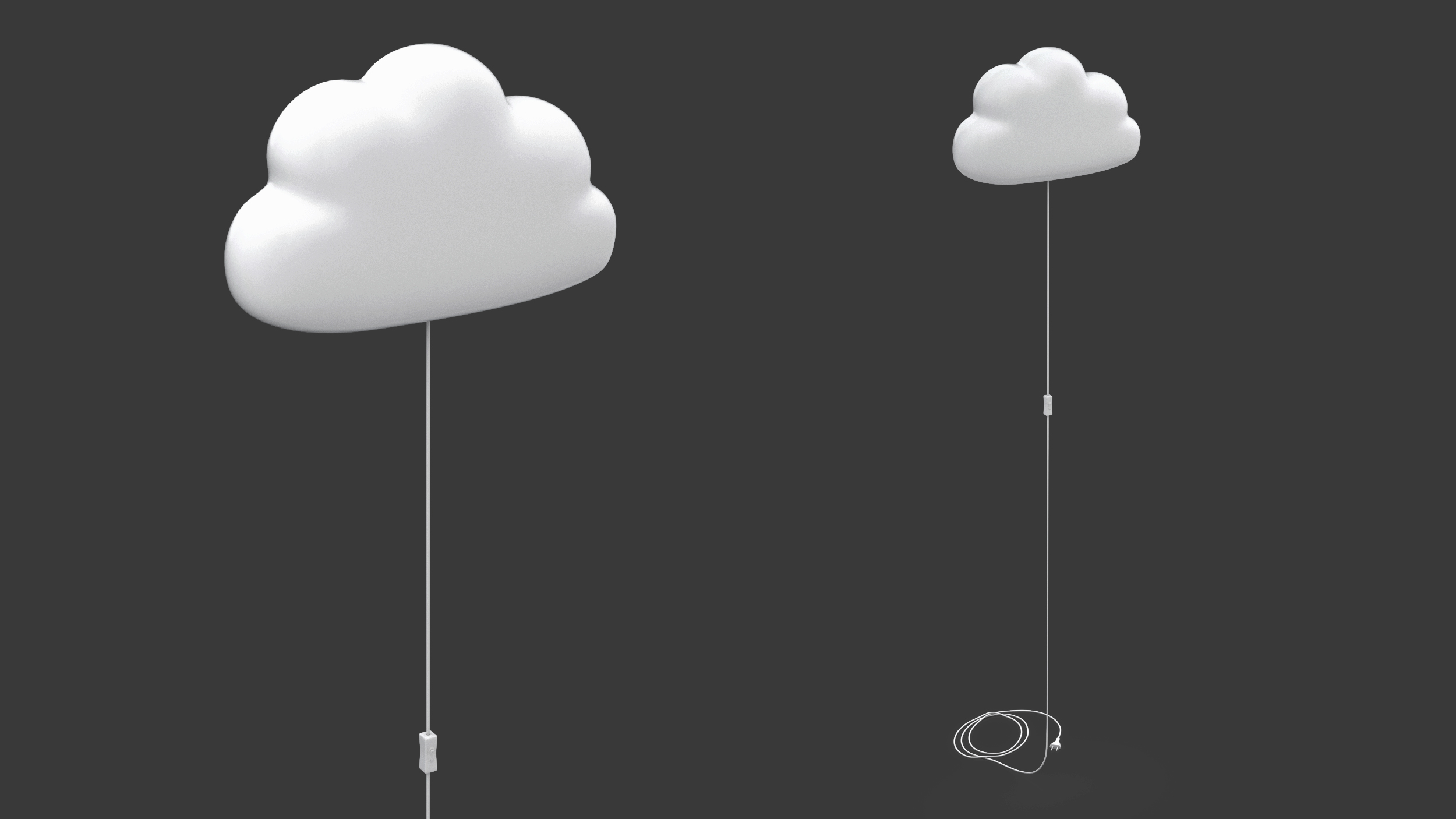 Wall Lamp for Children IKEA UPPLYST Cloud White 3D