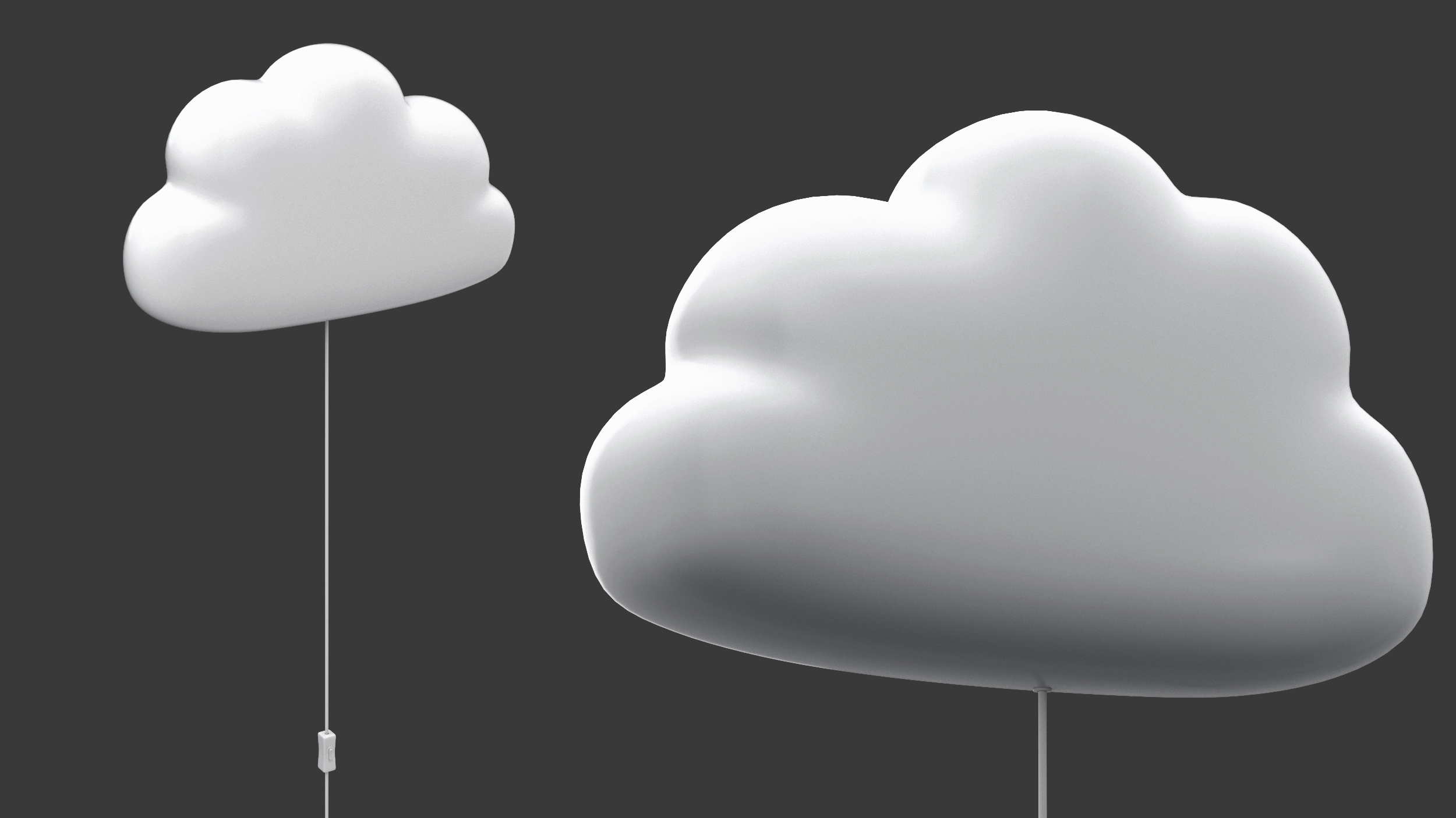 Wall Lamp for Children IKEA UPPLYST Cloud White 3D