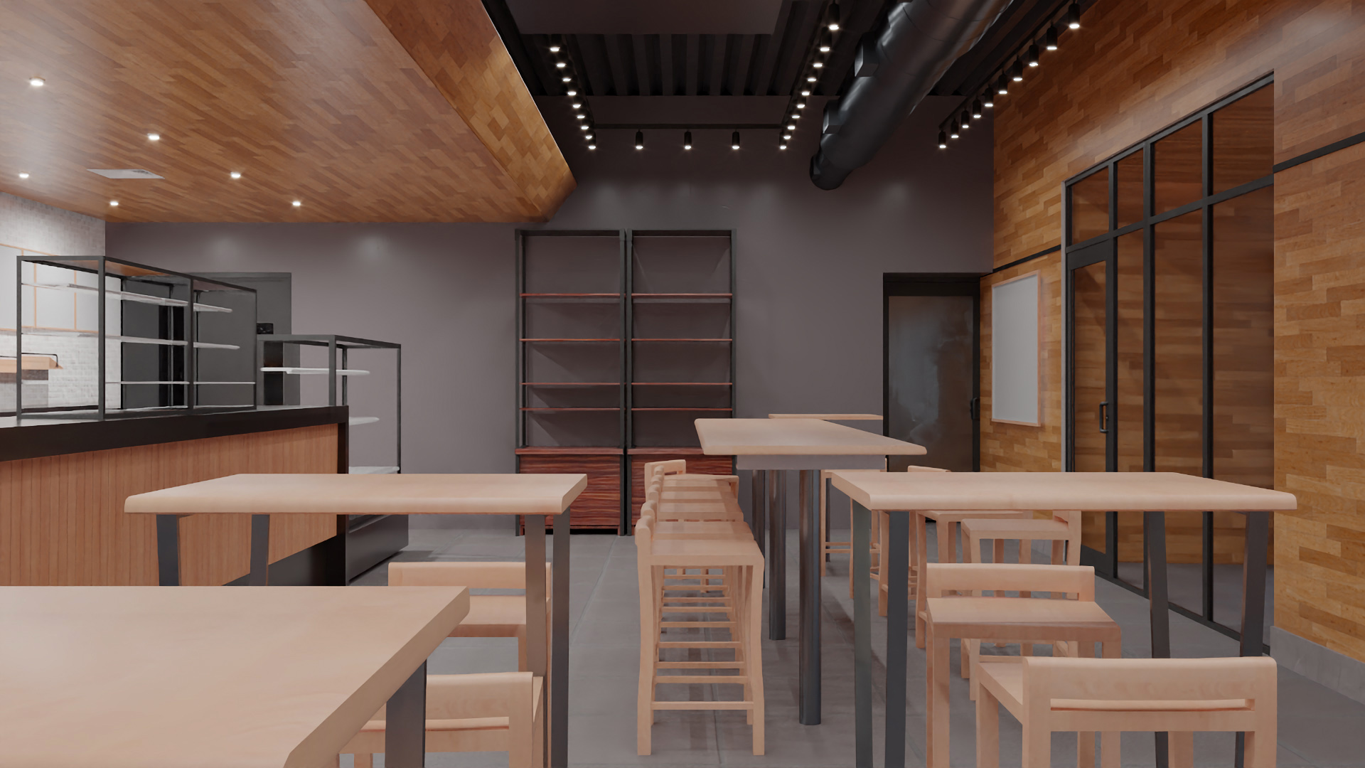 3D model Building with Summer Cafe