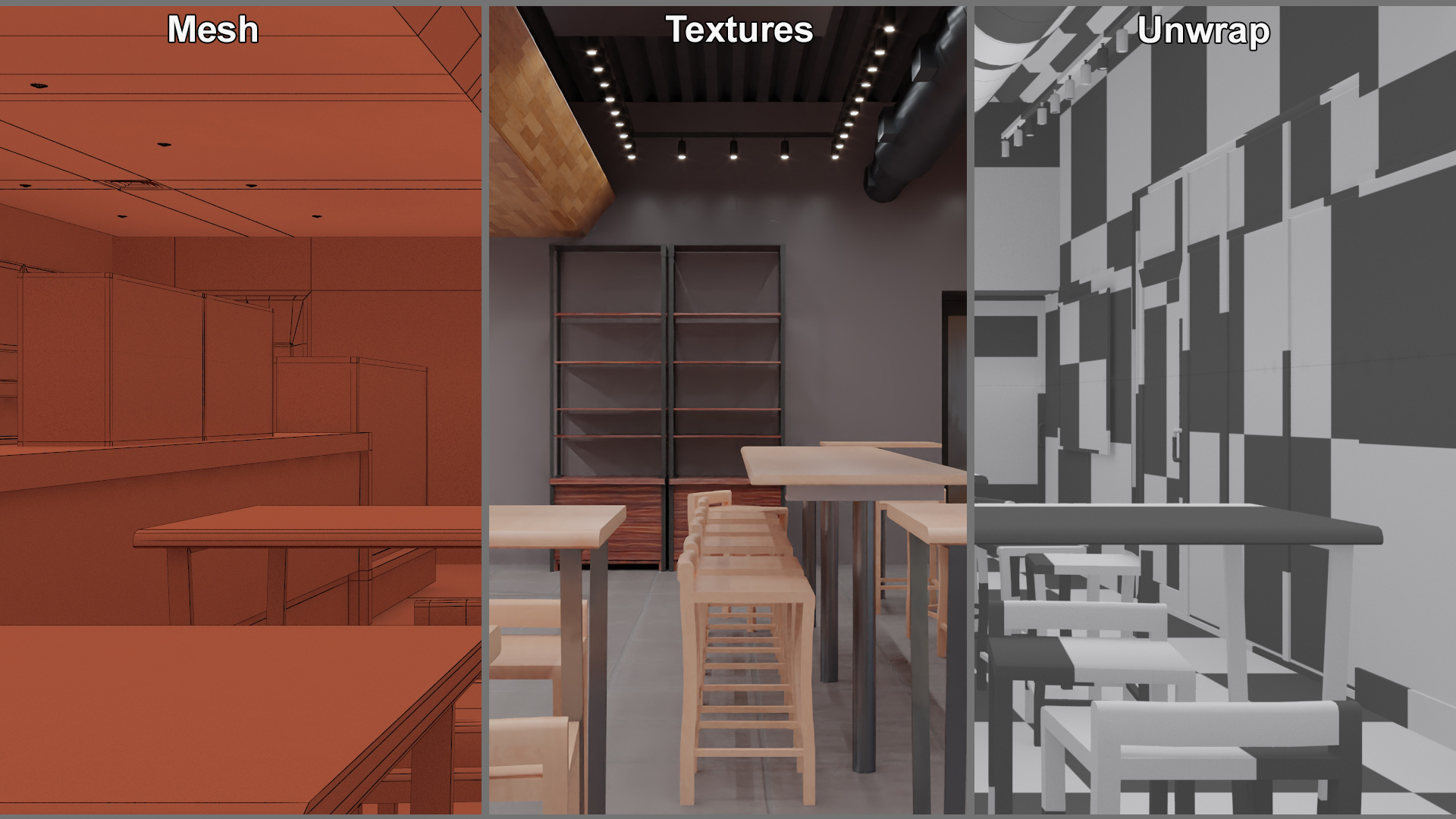 3D model Building with Summer Cafe