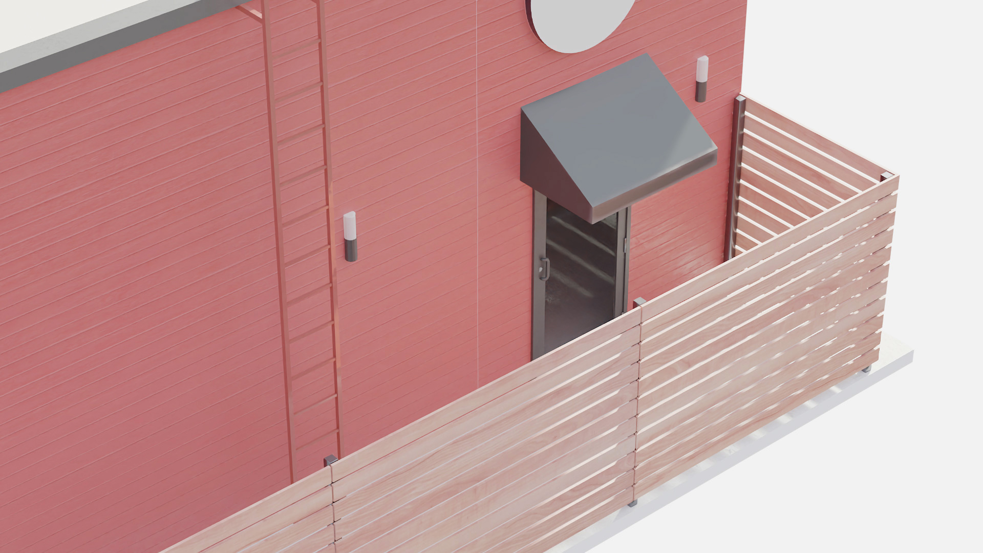 3D model Building with Summer Cafe