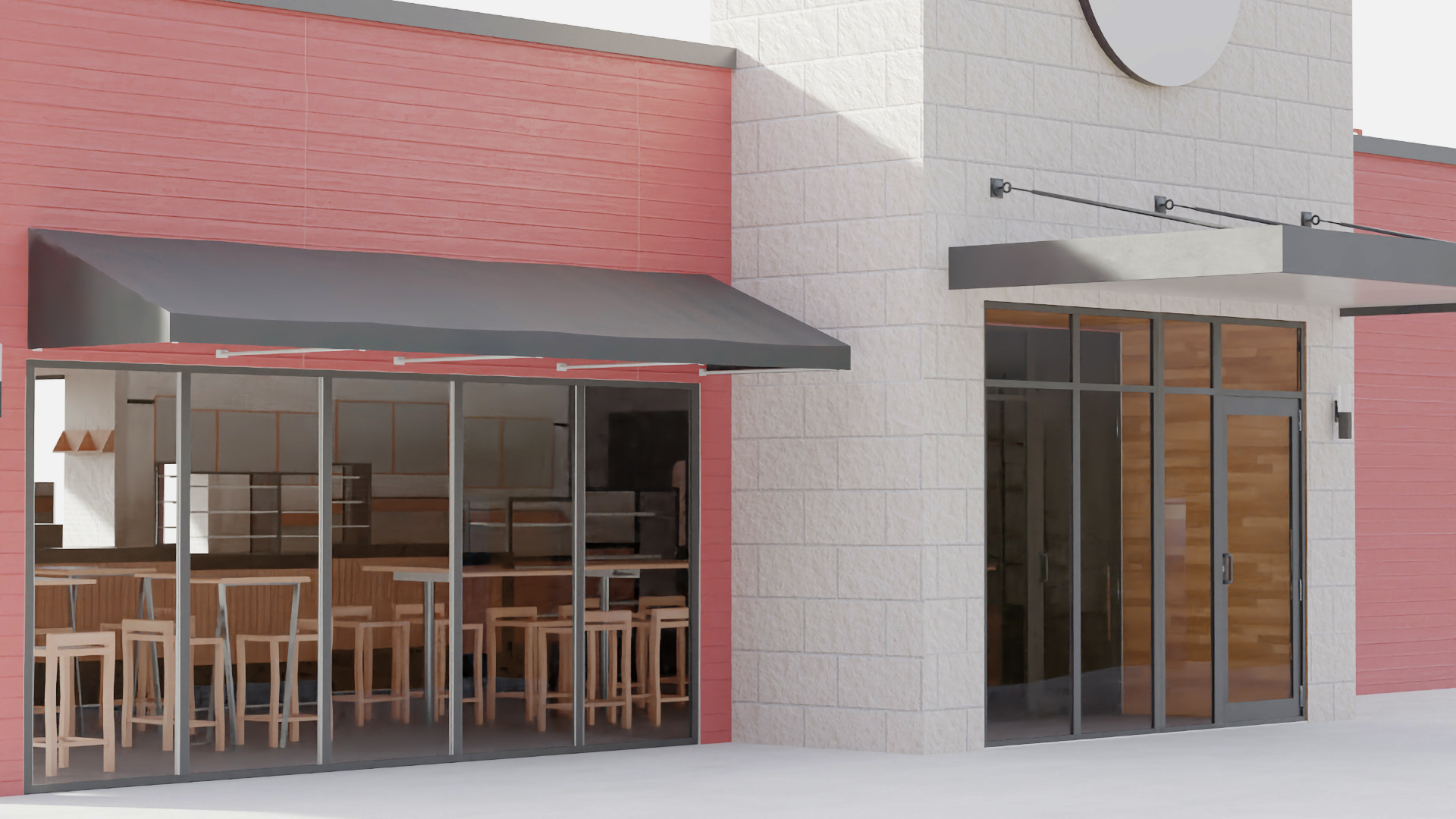 3D model Building with Summer Cafe
