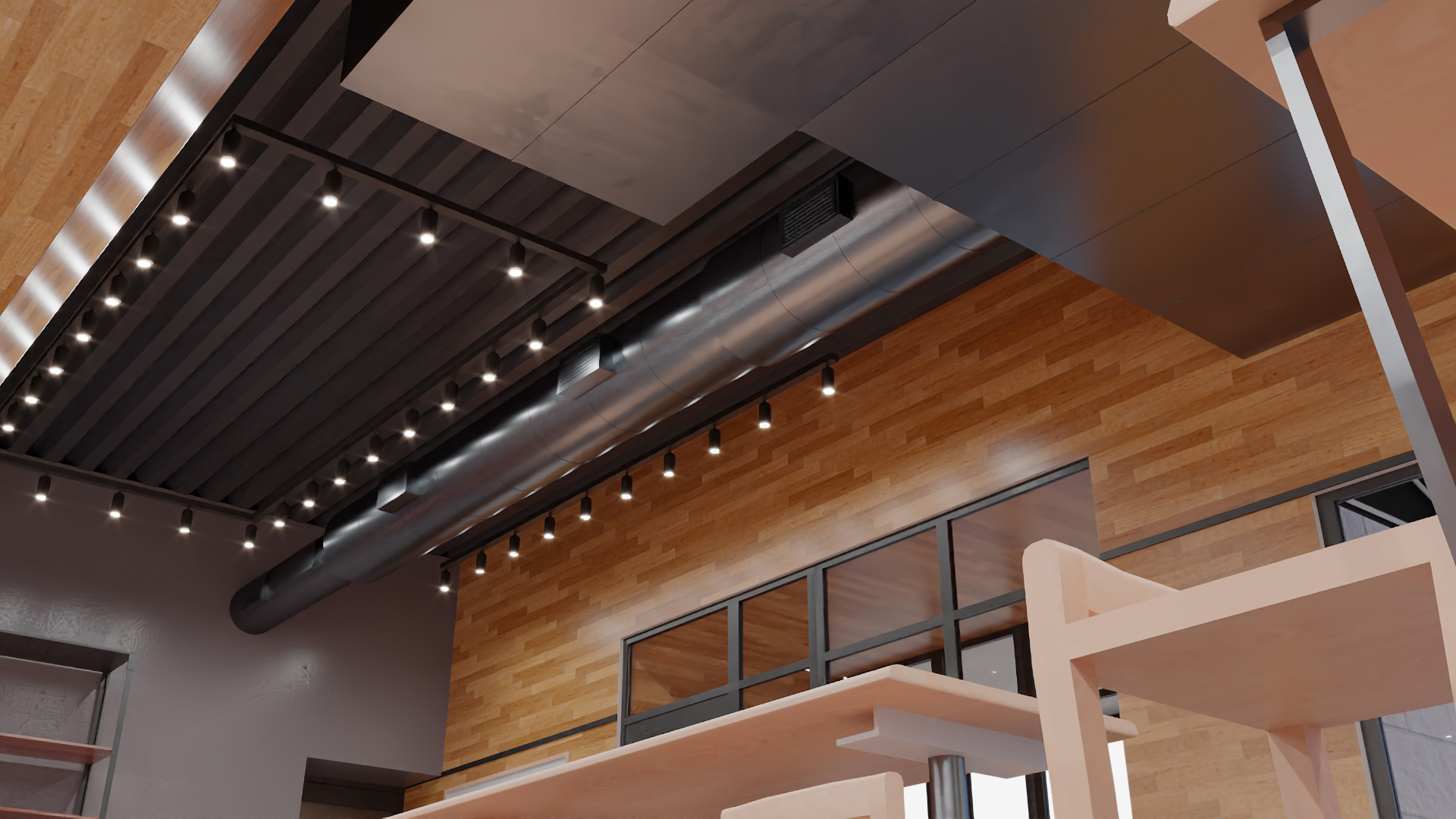 3D model Building with Summer Cafe
