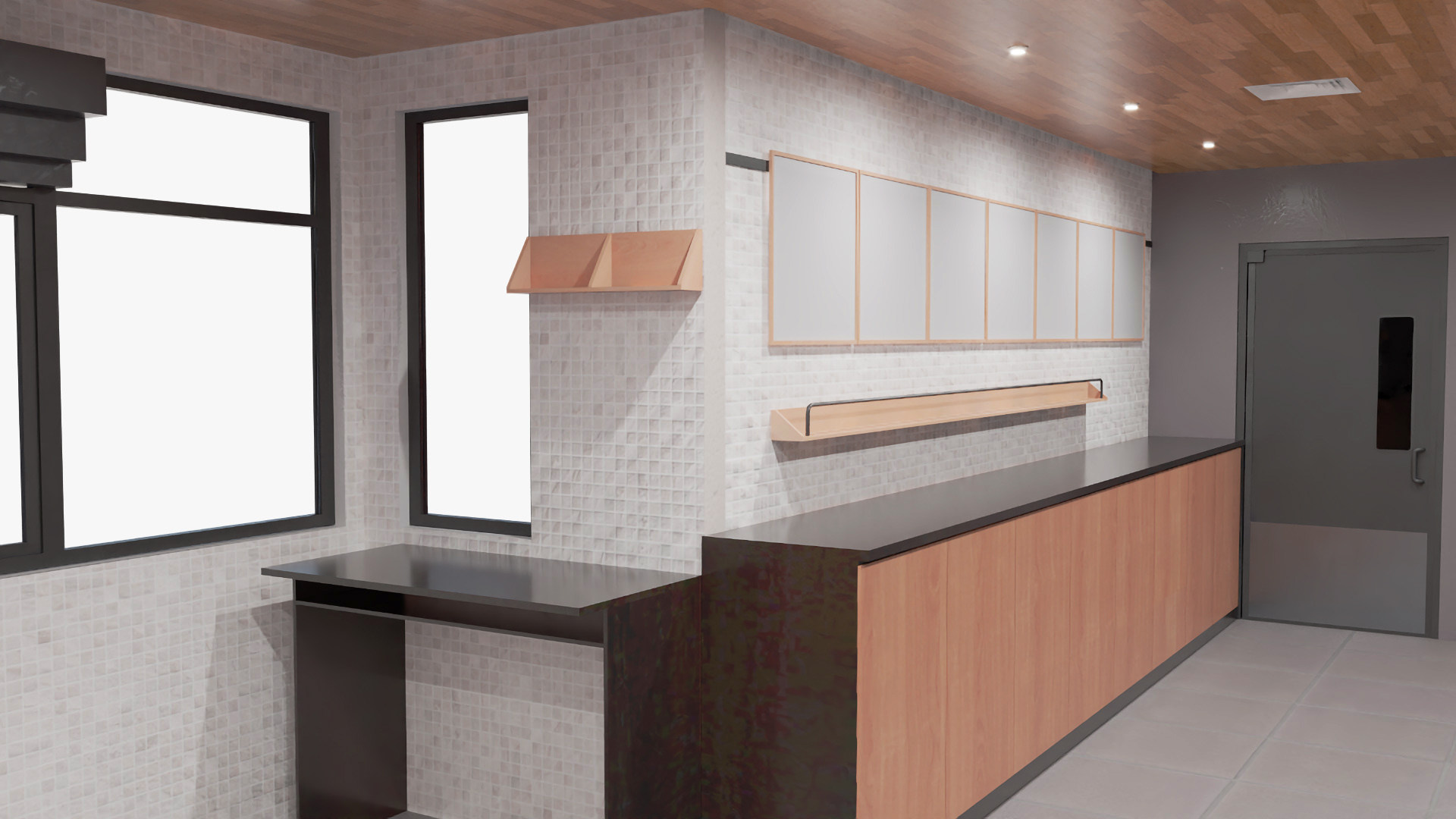 3D model Building with Summer Cafe