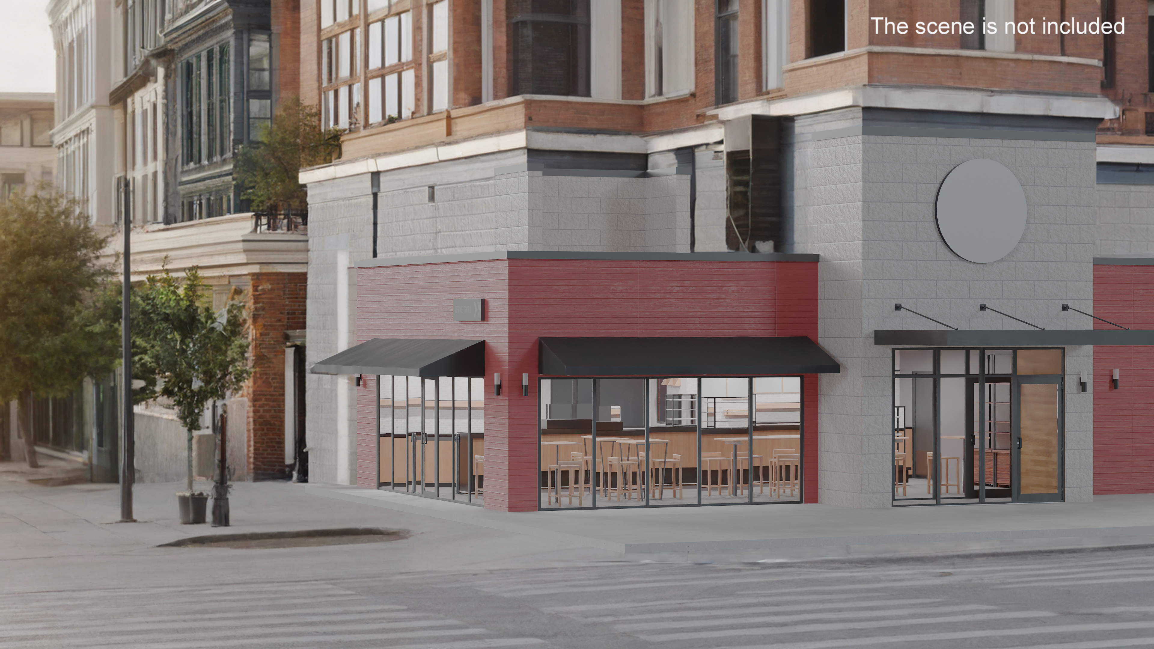 3D model Building with Summer Cafe