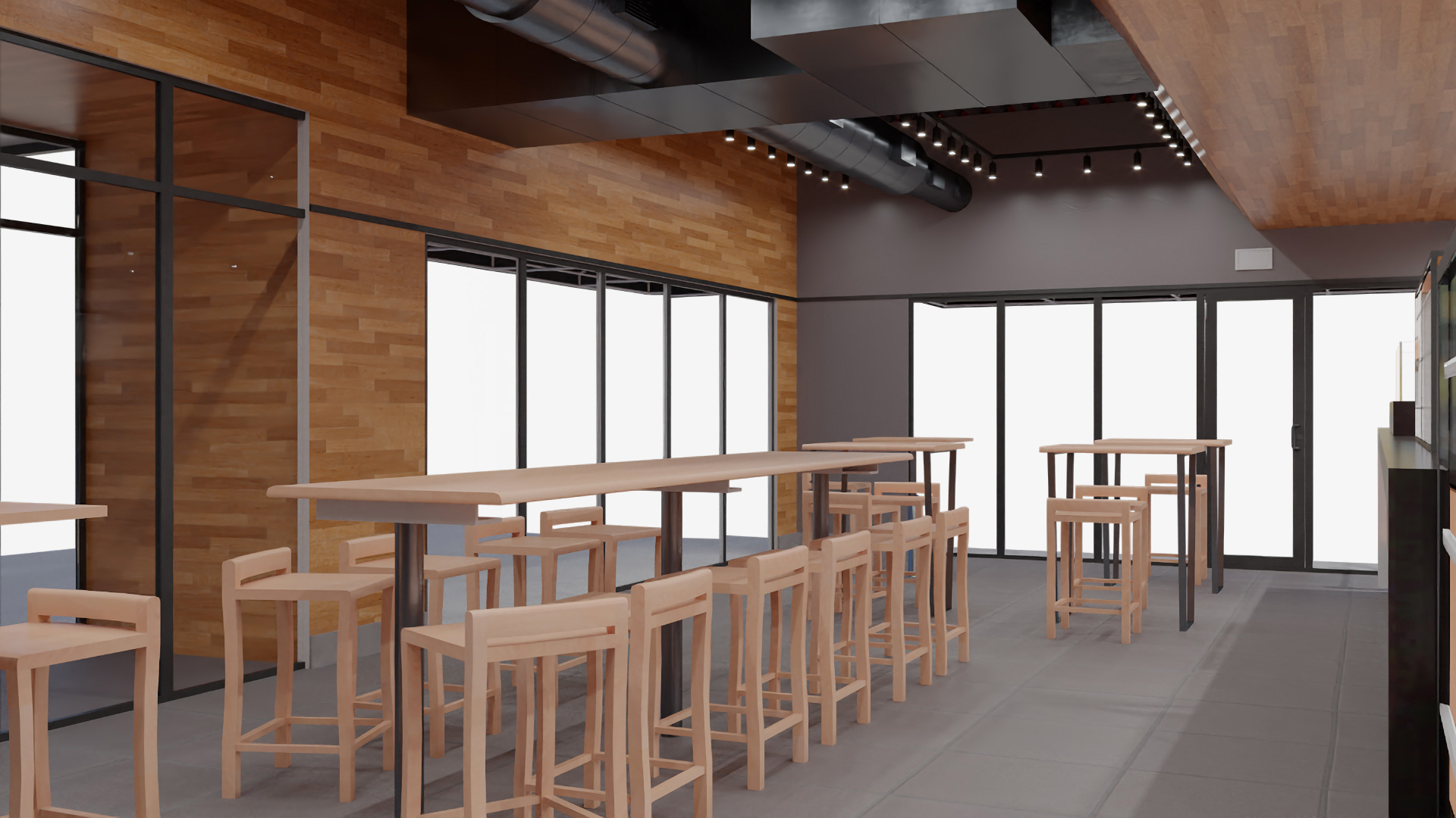 3D model Building with Summer Cafe