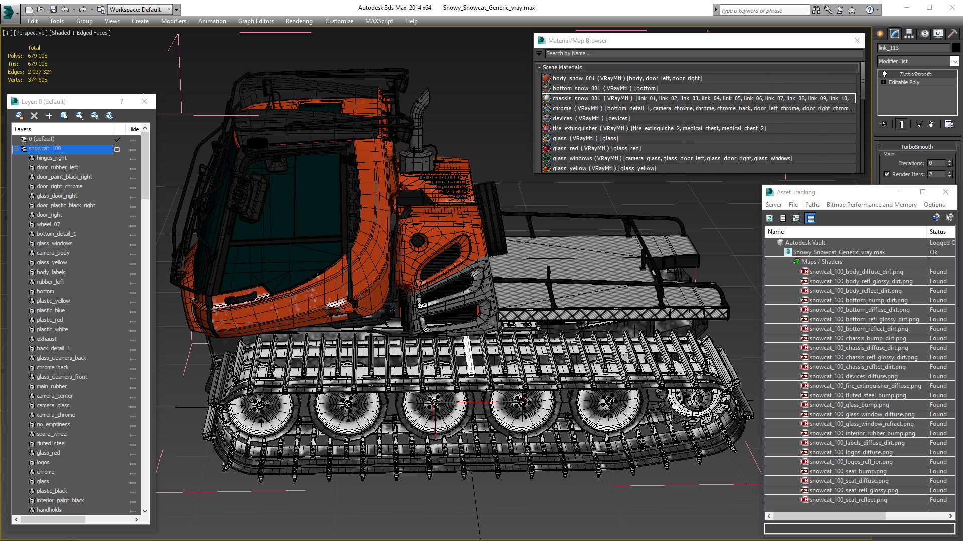 3D Snowy Snowcat Generic