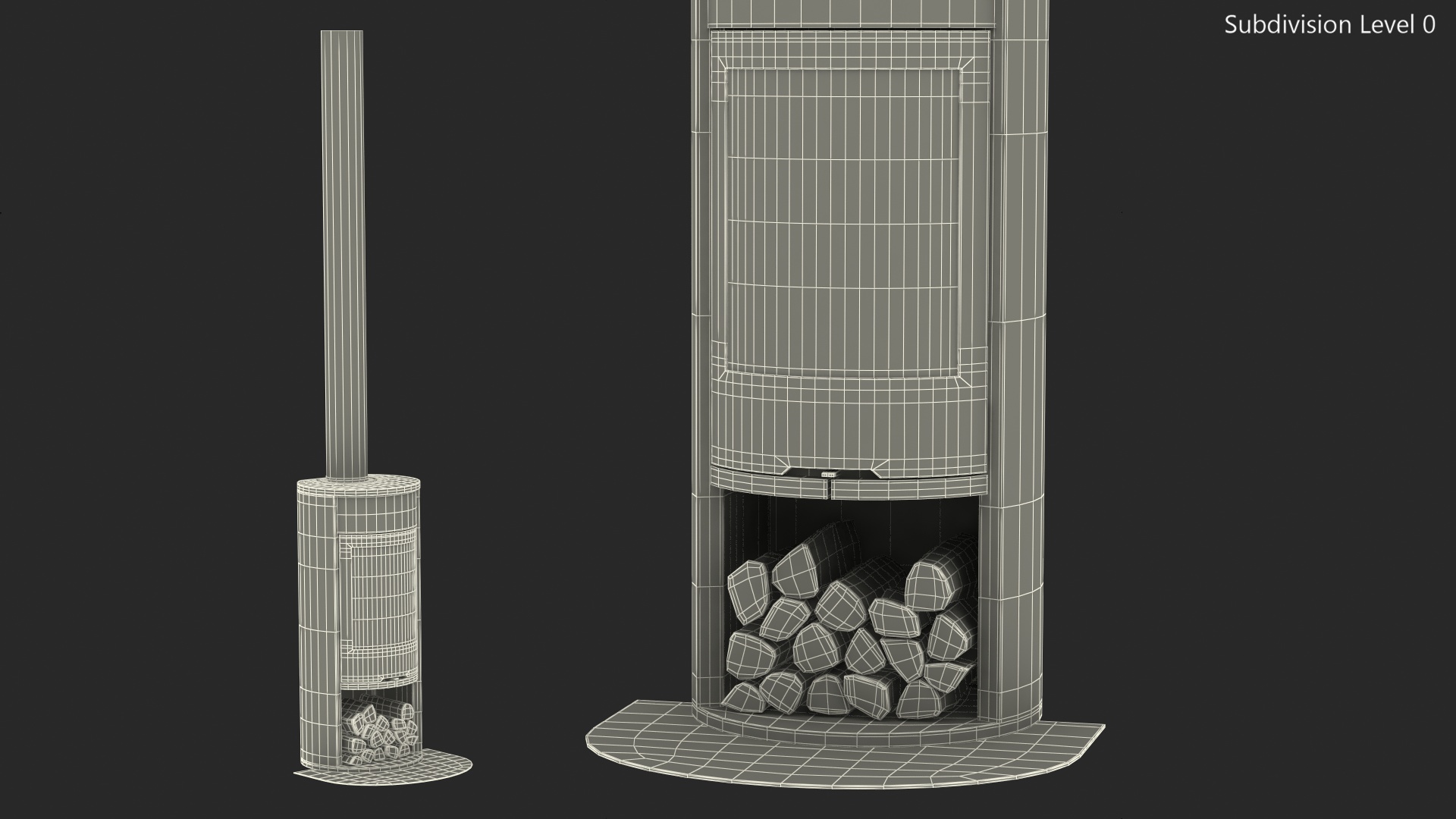 3D Modern Wood Burning Stove Generic model