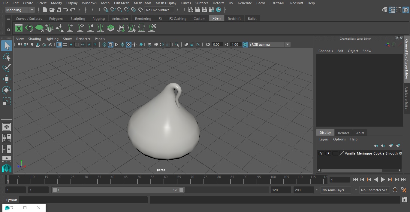 3D model Vanilla Meringue Cookie Smooth