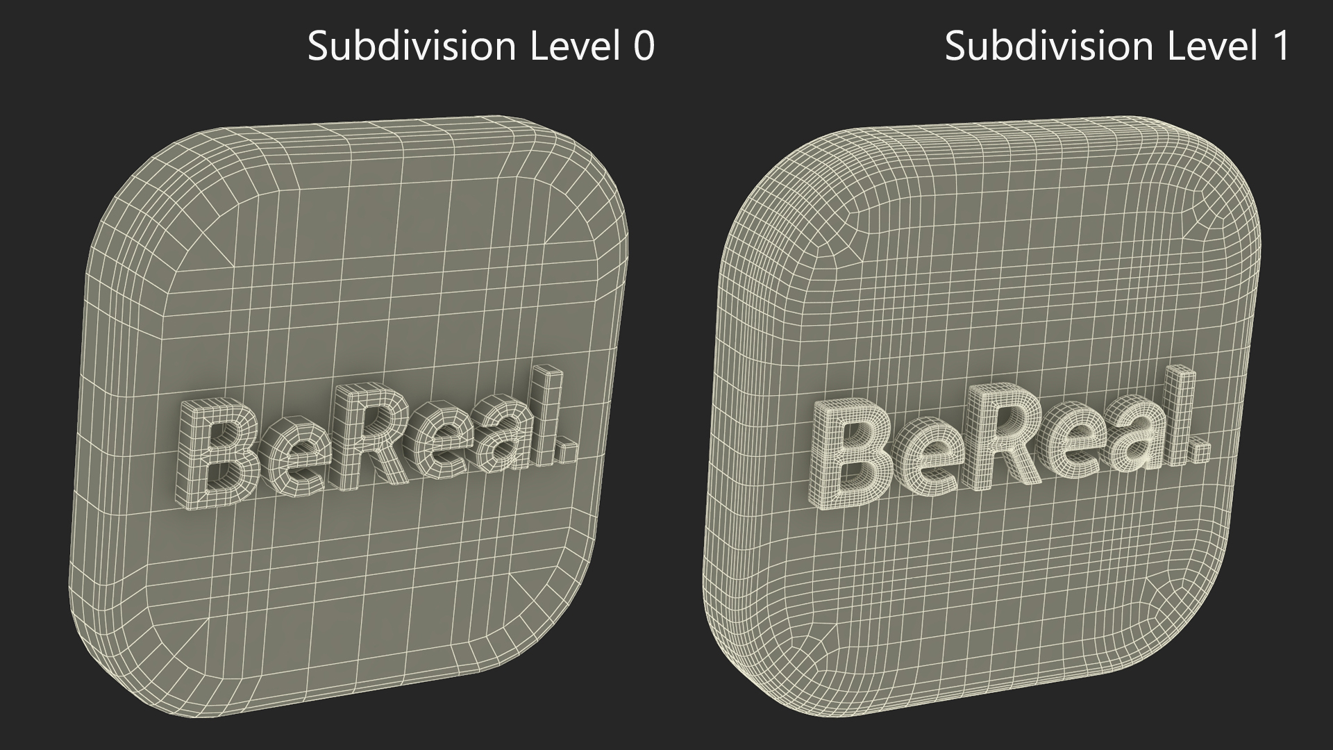 BeReal Social Media Logo Icon 3D model
