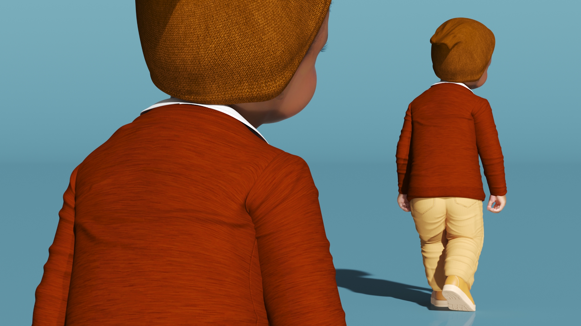 African Baby Boy Light Skin Outdoor Style Walking 3D model