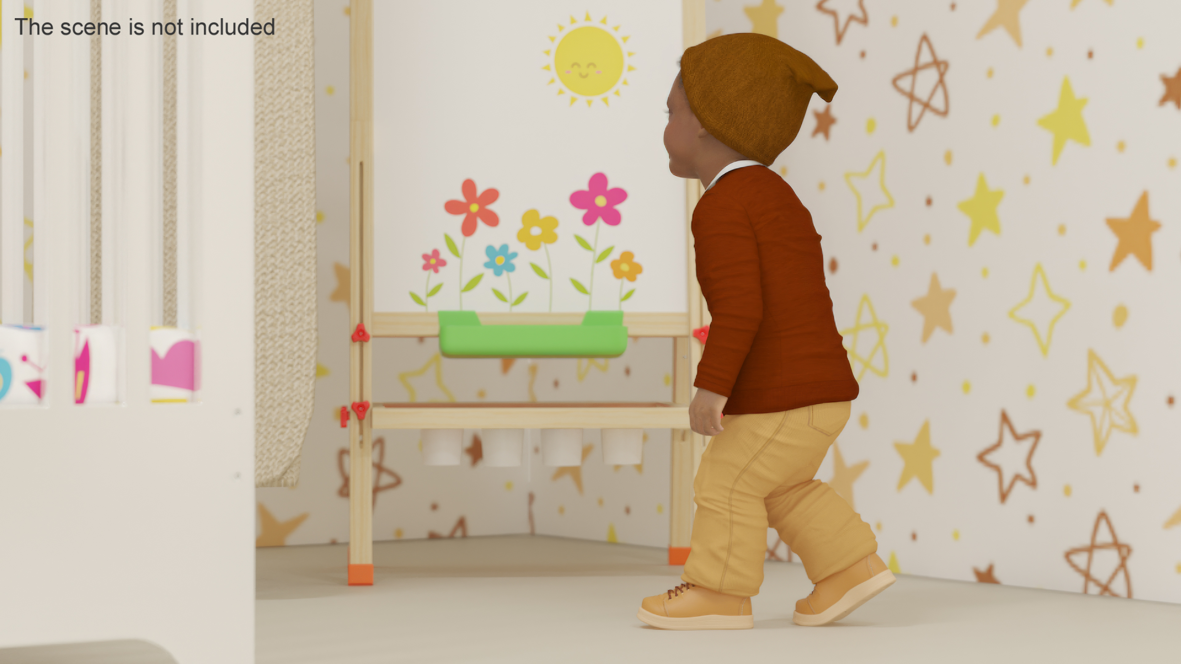 African Baby Boy Light Skin Outdoor Style Walking 3D model