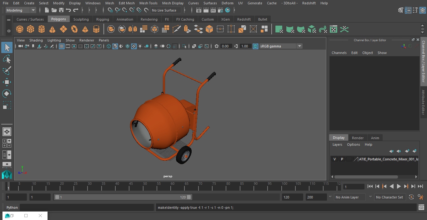3D ATIE Portable Concrete Mixer model