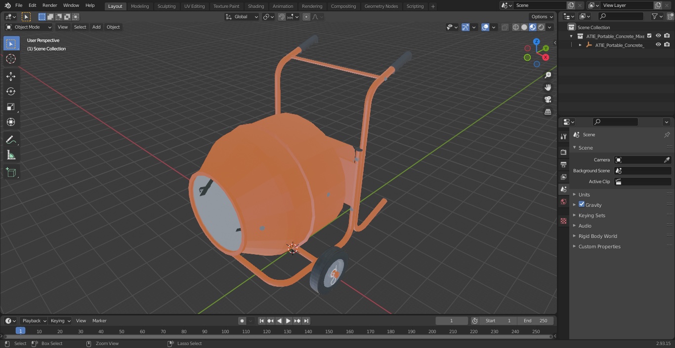 3D ATIE Portable Concrete Mixer model