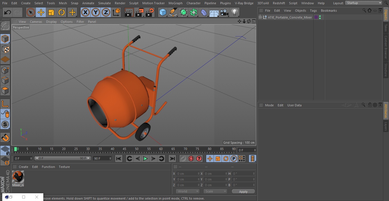 3D ATIE Portable Concrete Mixer model