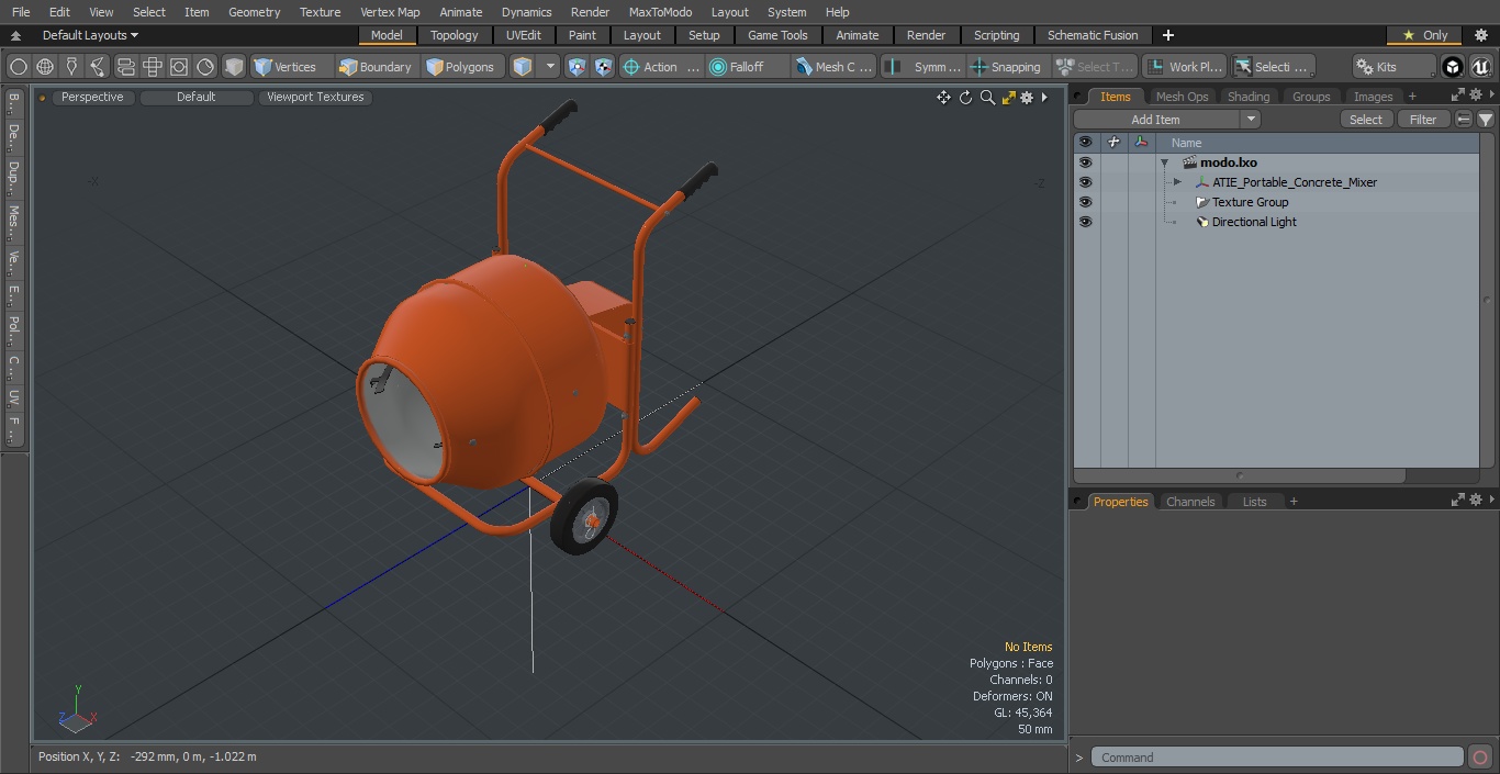 3D ATIE Portable Concrete Mixer model