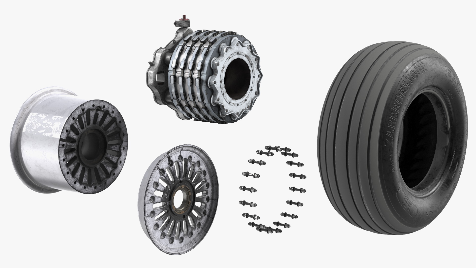 3D Boeing 737 Aircraft Wheel Dirty