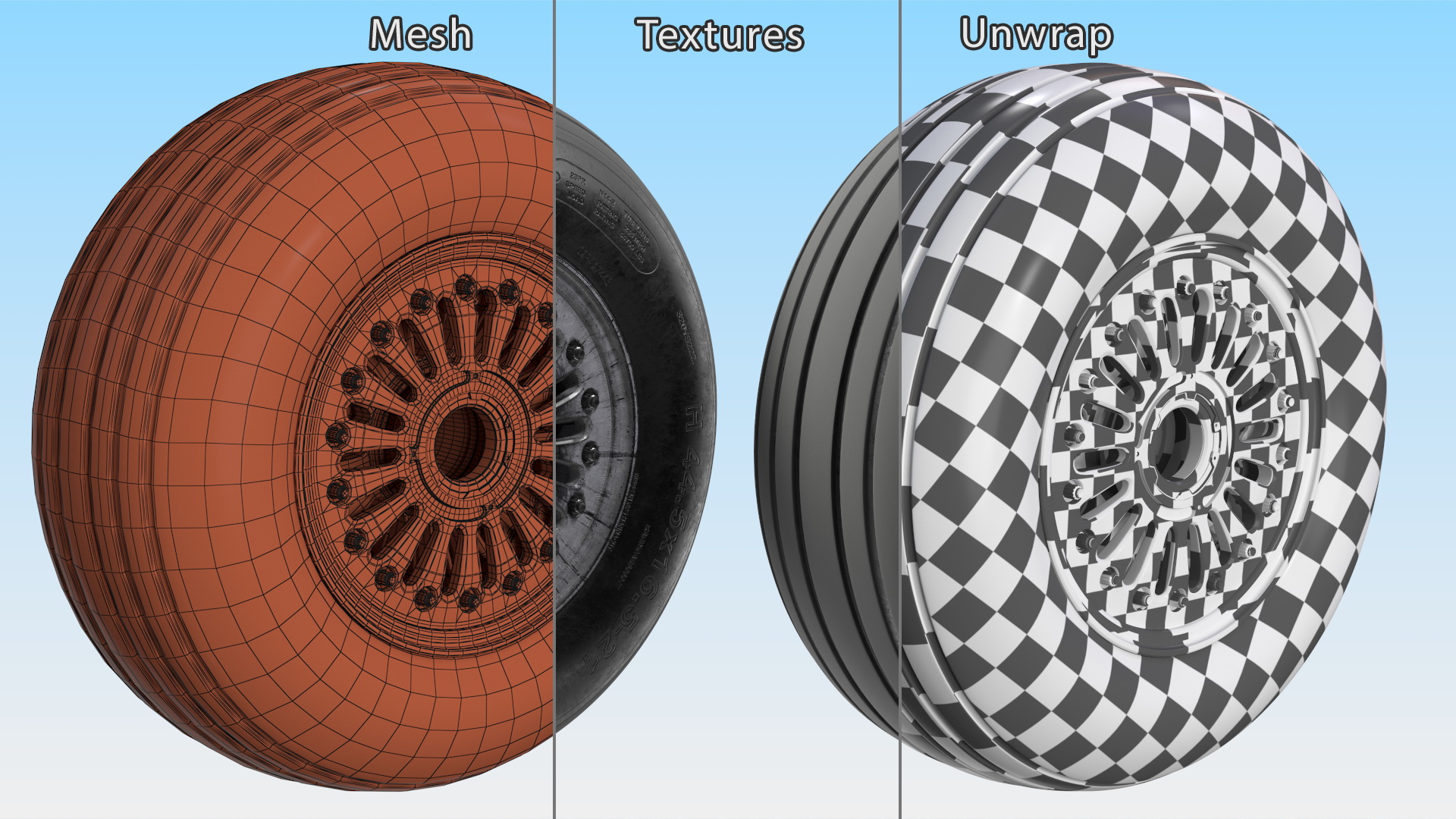 3D Boeing 737 Aircraft Wheel Dirty