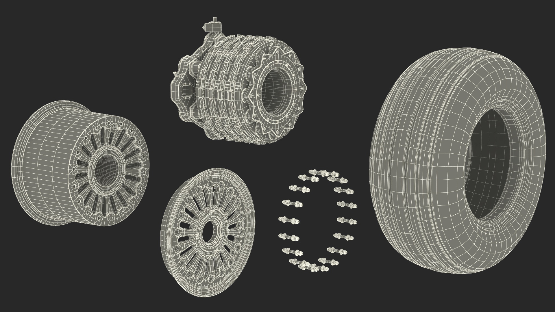 3D Boeing 737 Aircraft Wheel Dirty