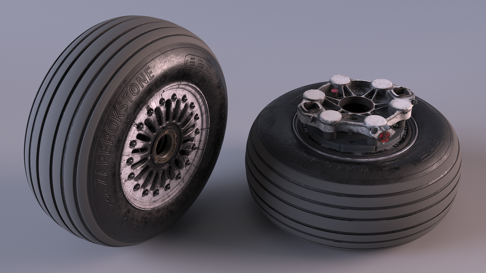3D Boeing 737 Aircraft Wheel Dirty