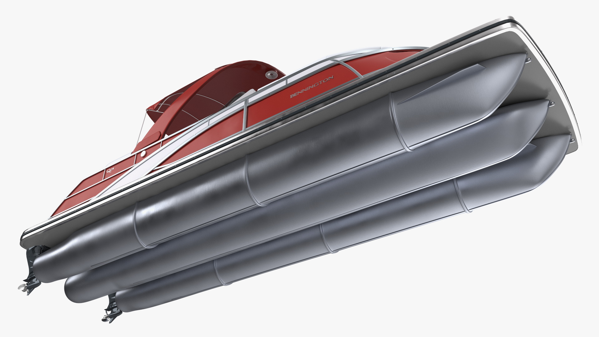 3D Pontoon Boat Bennington Q LINE 2024 Red Rigged