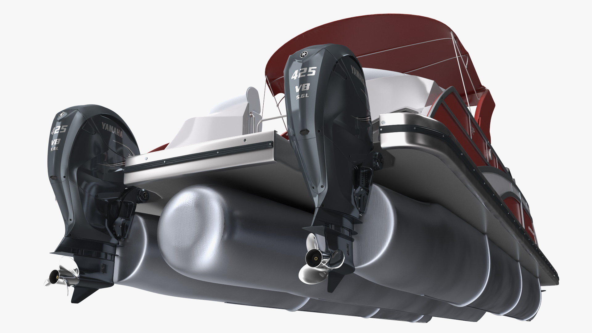 3D Pontoon Boat Bennington Q LINE 2024 Red Rigged