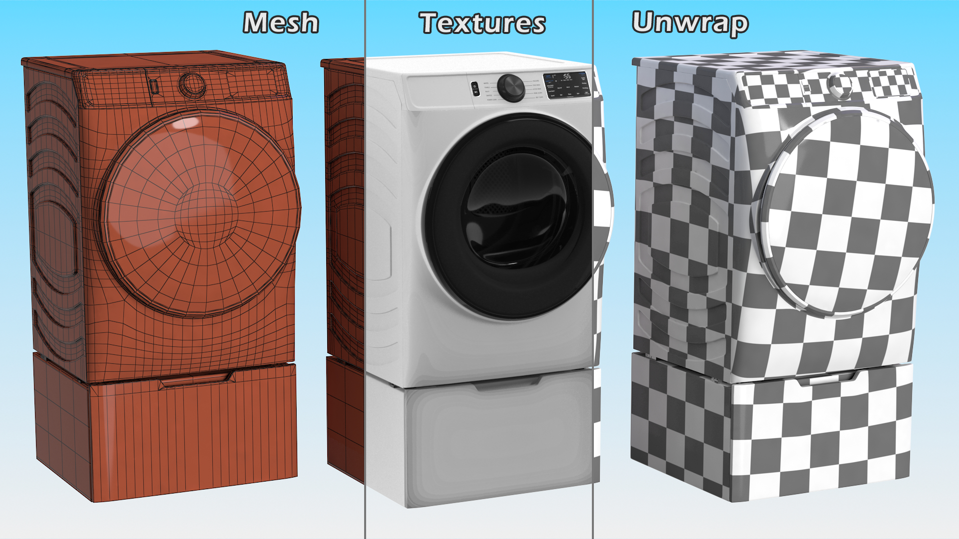3D Modern Dryer White model