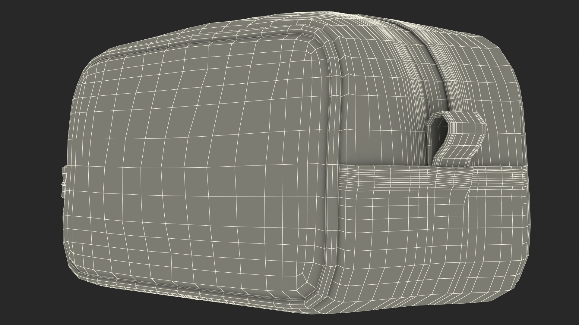 3D Leather Cosmetic Bag Closed Black model
