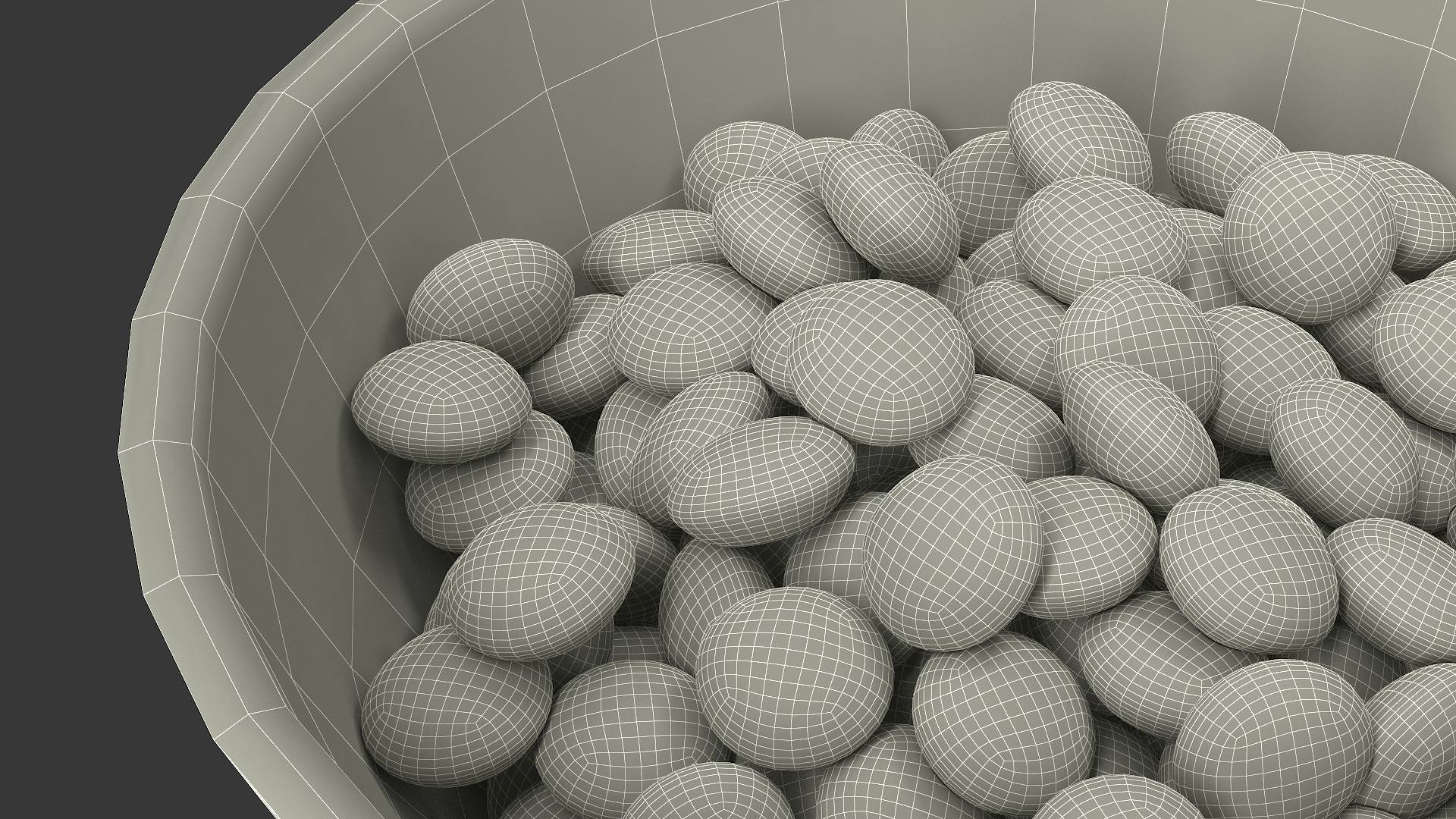 Multicolored Skittles Candies in Bowl 3D